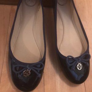 Tory Burch Navy Blue Patent Chelsea Flat 9.5